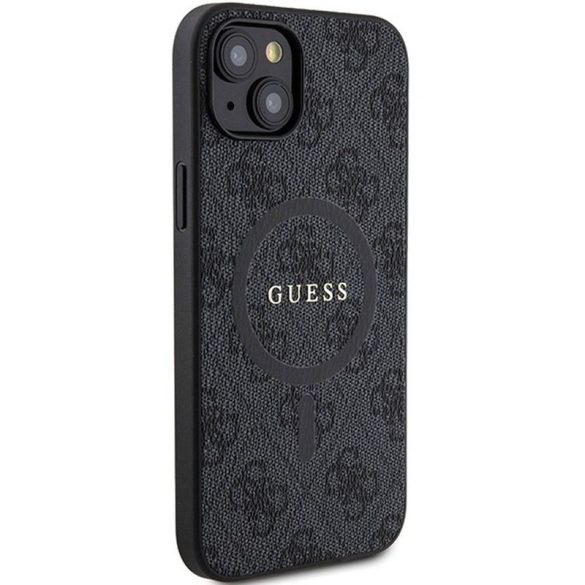 Eredeti tok GUESS GUHMP15SG4GFRK iPhone 15 (Magsafe / 4G Ring klasszikus logó / fekete)