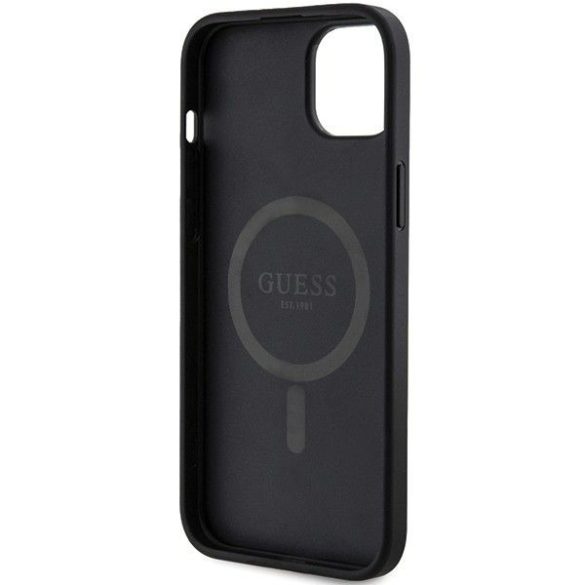 Eredeti tok GUESS GUHMP15MG4GFRK iPhone 15 Plus (Magsafe / 4G Ring klasszikus logó / fekete)