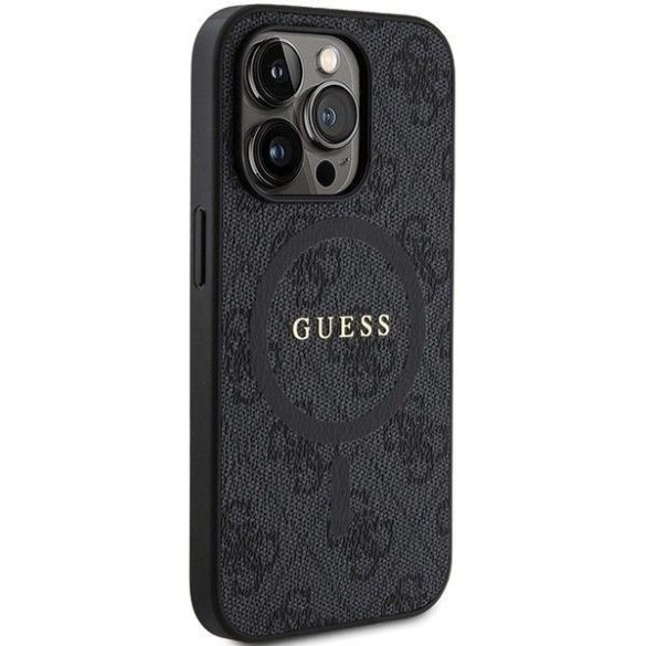 Eredeti tok GUESS GUHMP15XG4GFRK iPhone 15 Pro Max (Magsafe / 4G Ring klasszikus logó / fekete)