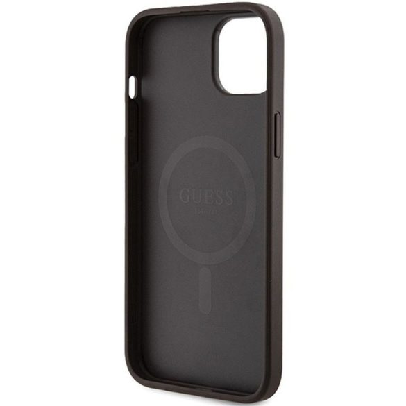 Eredeti tok GUESS GUHMP15MG4GFRW iPhone 15 Plus / 14 Plus 6.7" (bőr 4G fém logó / barna)