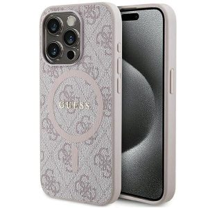 Eredeti tok GUESS GUHMP14XG4GFRP iPhone 14 Pro Max (Magsafe / 4G Ring klasszikus logó / rózsaszín)