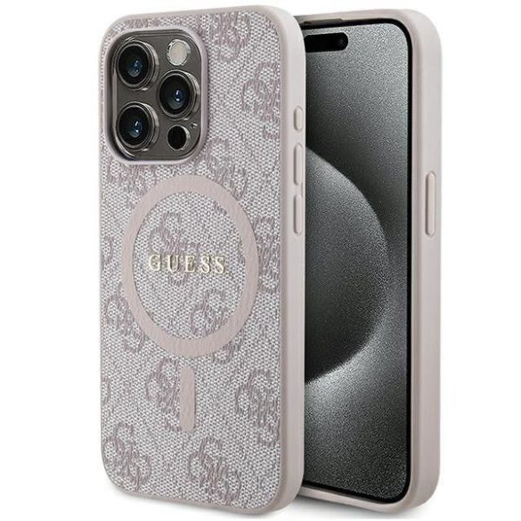 Eredeti tok GUESS GUHMP14XG4GFRP iPhone 14 Pro Max (Magsafe / 4G Ring klasszikus logó / rózsaszín)