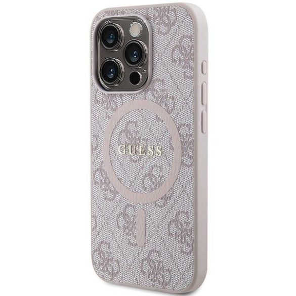 Eredeti tok GUESS GUHMP14XG4GFRP iPhone 14 Pro Max (Magsafe / 4G Ring klasszikus logó / rózsaszín)
