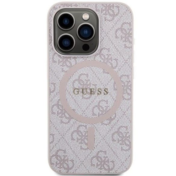 Eredeti tok GUESS GUHMP14XG4GFRP iPhone 14 Pro Max (Magsafe / 4G Ring klasszikus logó / rózsaszín)