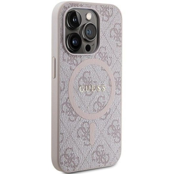 Eredeti tok GUESS GUHMP14XG4GFRP iPhone 14 Pro Max (Magsafe / 4G Ring klasszikus logó / rózsaszín)
