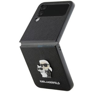 Eredeti tok KARL LAGERFELD KLHCZF4SAKCNPK Samsung Z Flip 4 (Saffiano K&C PIN / fekete)