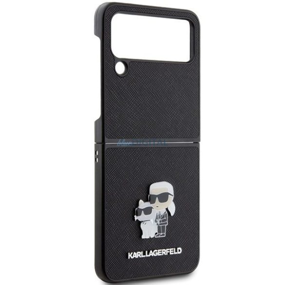 Eredeti tok KARL LAGERFELD KLHCZF4SAKCNPK Samsung Z Flip 4 (Saffiano K&C PIN / fekete)