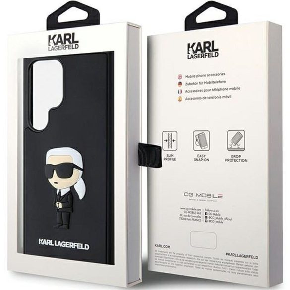 Eredeti tok KARL LAGERFELD KLHCS24L3DRKINK SASMSUNG S24 Ultra (RUBBER ikonikus NFT BLACK) fekete