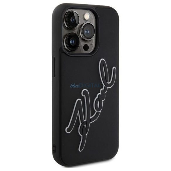 Karl Lagerfeld KLHCP15L3DRKSDLK 3D Rubber Signature tok iPhone 15 Pro - fekete