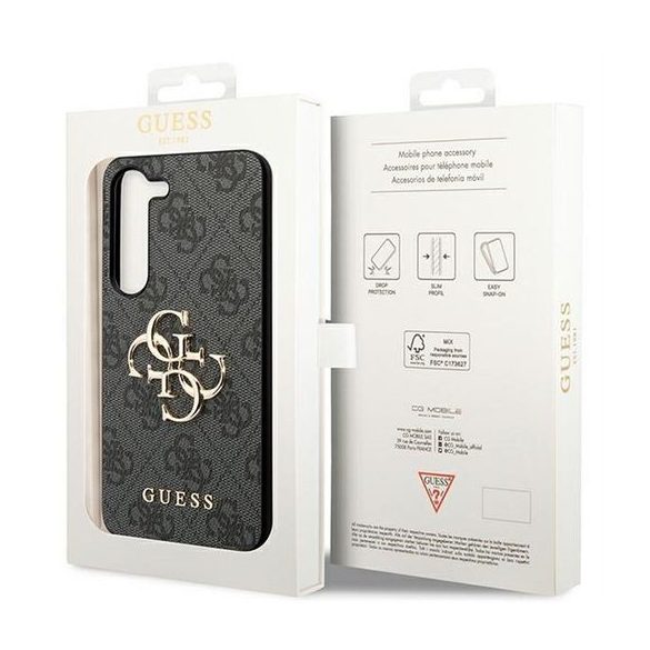 Guess GUHCSA554GMGGR PU Big 4G Metal Logo tok Samsung Galaxy A55 - fekete