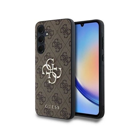 Guess GUHCSA354GMGBR PU Big 4G Metal Logo tok Samsung Galaxy A35 - barna