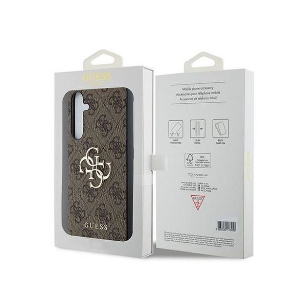 Guess GUHCSA354GMGBR PU Big 4G Metal Logo tok Samsung Galaxy A35 - barna