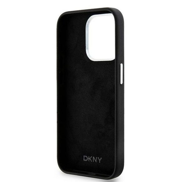 DKNY DKHMP14LSMCHLK Liquid Silicone Small Metal Logo MagSafe-kompatibilis tok iPhone 14 Pro - fekete