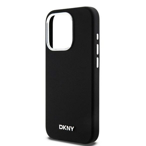 DKNY DKHMP15LSMCHLK Liquid Silicone Small Metal Logo MagSafe-kompatibilis tok iPhone 15 Pro - fekete