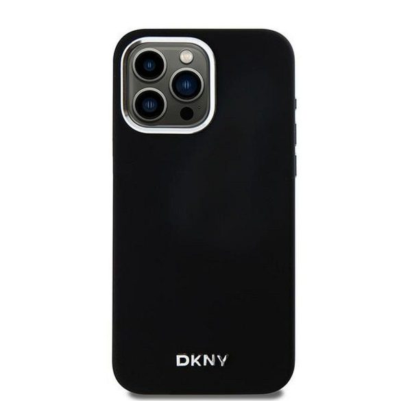 DKNY DKHMP15XSMCHLK Liquid Silicone Small Metal Logo MagSafe-kompatibilis tok iPhone 15 Pro Max - fekete