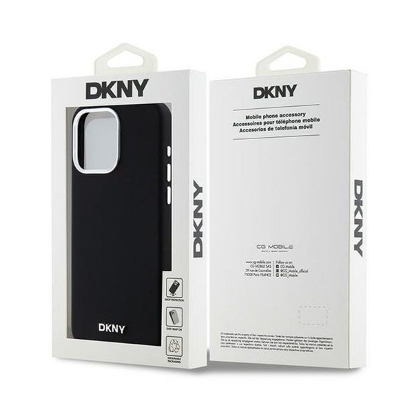 DKNY DKHMP15XSMCHLK Liquid Silicone Small Metal Logo MagSafe-kompatibilis tok iPhone 15 Pro Max - fekete