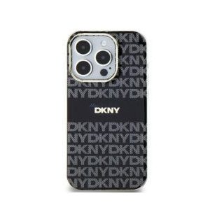 DKNY DKHMP15SHRHSEK IML Mono & Stripe MagSafe-kompatibilis tok iPhone 15 / 14 / 13 - fekete