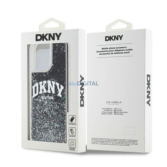 DKNY DKHCP14XLBNAEK Liquid Glitters W/Arch Logo tok iPhone 14 Pro Max - fekete