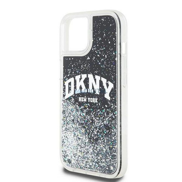 DKNY DKHCP15SLBNAEK Liquid Glitters W/Arch Logo tok iPhone 15 - fekete