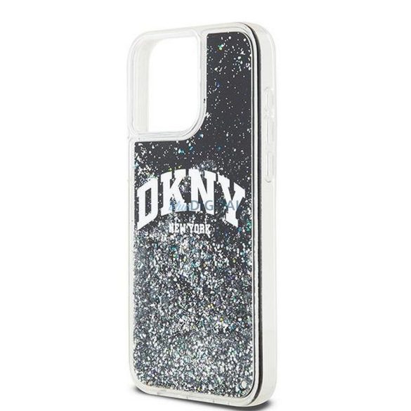 DKNY DKHCP15XLBNAEK Liquid Glitters W/Arch Logo tok iPhone 15 Pro Max - fekete