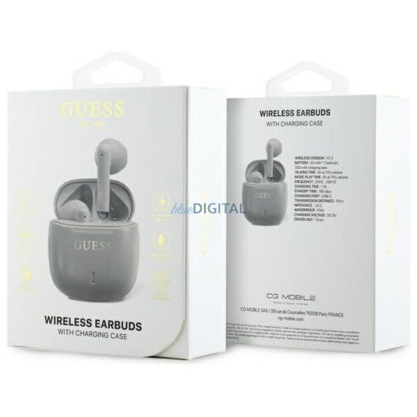 Guess GUTWSJ14ESGE Printed Classic Logo TWS bluetooth vezeték nélküli fülhallgató - tópszürke