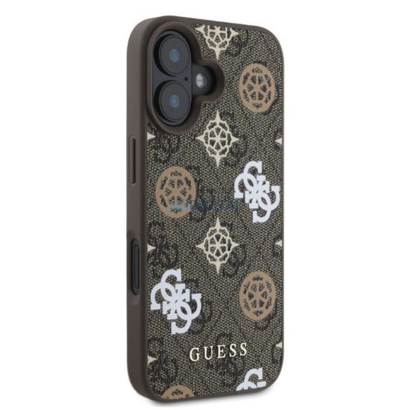 Guess GUHMP16SP4PWPW Peony on 4G Background MagSafe-kompatibilis tok iPhone 16 - barna