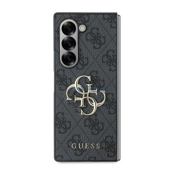 Guess GUHCZFD64GMGGR 4G Leather Metal Logo tok Samsung Galaxy Z Fold6 - fekete