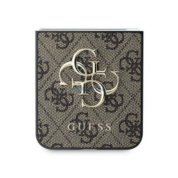 Guess GUHCZF64GMGBR 4G Leather Metal Logo tok Samsung Galaxy Z Flip6 - barna