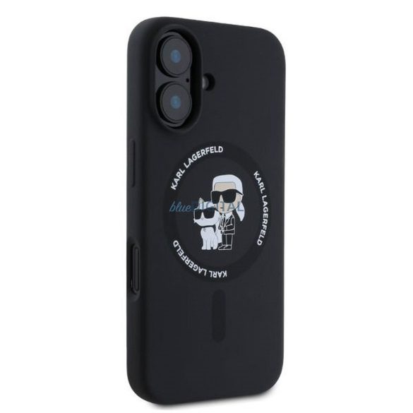 Karl Lagerfeld KLHMP16SSCMKCRHK Silicone KC Body Ring MagSafe-kompatibilis tok iPhone 16 - fekete