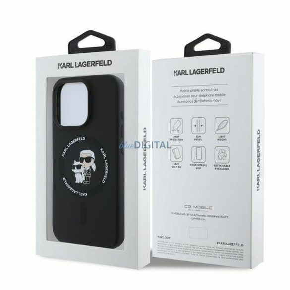 Karl Lagerfeld KLHMP16LSCMKCRHK Silicone KC Body Ring MagSafe-kompatibilis tok iPhone 16 Pro - fekete