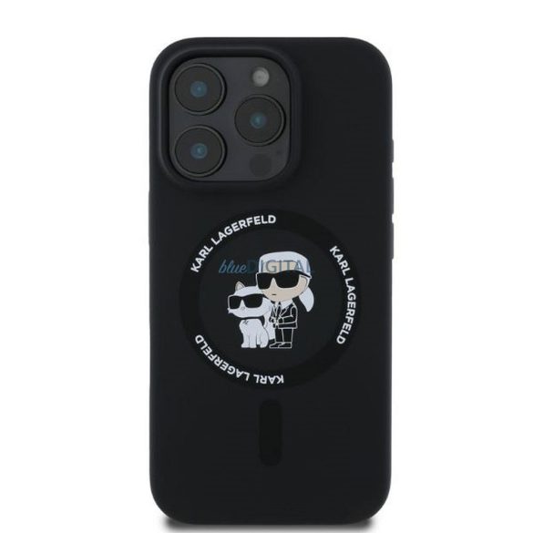 Karl Lagerfeld KLHMP16LSCMKCRHK Silicone KC Body Ring MagSafe-kompatibilis tok iPhone 16 Pro - fekete