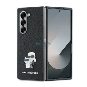 Karl Lagerfeld KLHCZFD6SAPKCNPK Saffiano KC Metal Pin tok Samsung Galaxy Z Fold6 - fekete