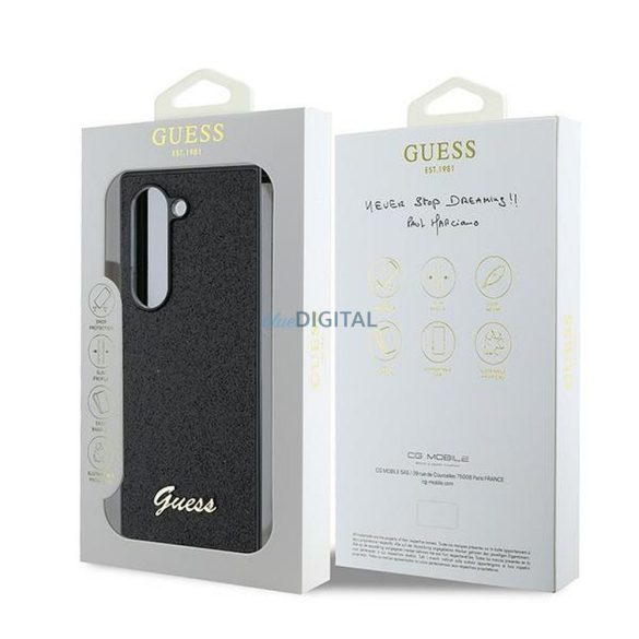 Guess GUHCZFD6HGGSHK 4G Glitter Script tok Samsung Galaxy Z Fold6 - fekete