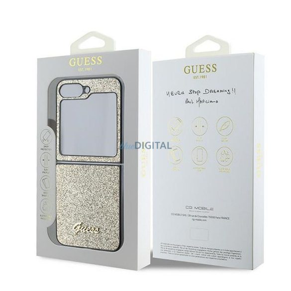 Guess GUHCZF6HGGSHD 4G Glitter Script tok Samsung Galaxy Z Flip6 - arany színű