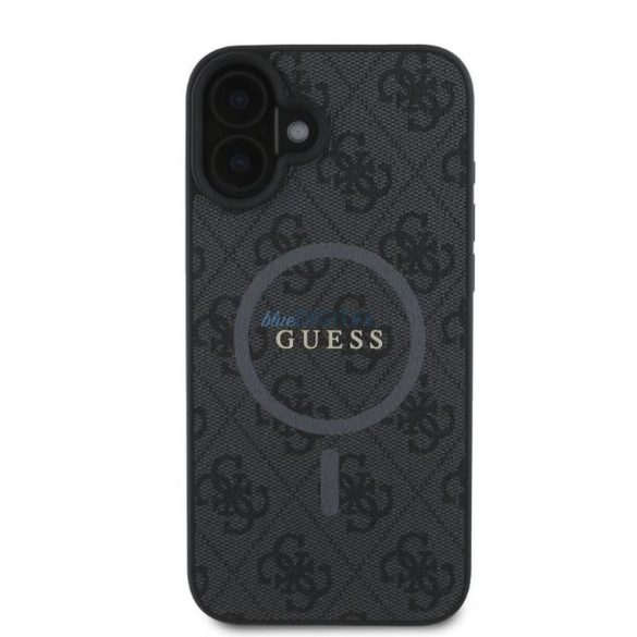 Guess GUHMP16SG4GFRK 4G Ring Classic Logo MagSafe-kompatibilis tok iPhone 16 - fekete