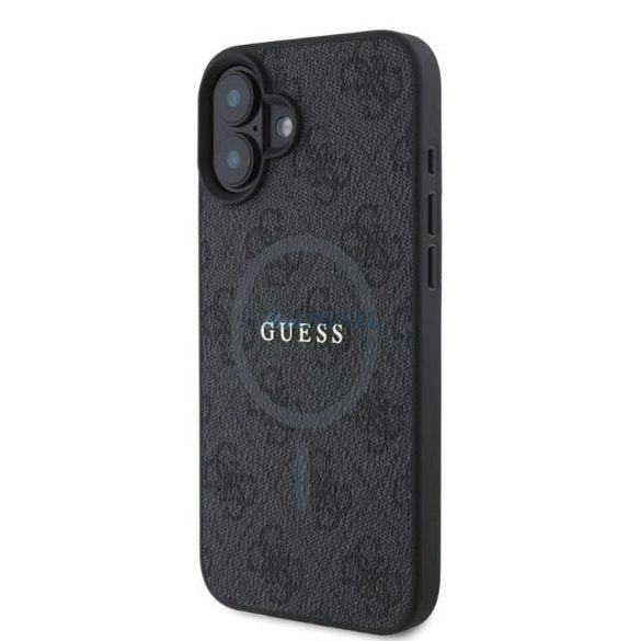 Guess GUHMP16SG4GFRK 4G Ring Classic Logo MagSafe-kompatibilis tok iPhone 16 - fekete