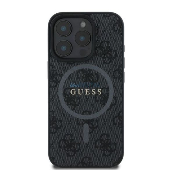 Guess GUHMP16LG4GFRK 4G Ring Classic Logo MagSafe-kompatibilis tok iPhone 16 Pro - fekete