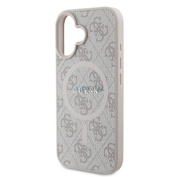 Guess GUHMP16MG4GFRP 4G Ring Classic Logo MagSafe-kompatibilis tok iPhone 16 Plus - rózsaszín