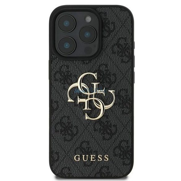 Guess GUHCP16L4GMGGR 4G PU Big Logo tok iPhone 16 Pro - fekete