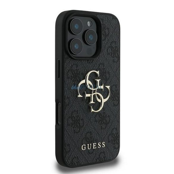 Guess GUHCP16L4GMGGR 4G PU Big Logo tok iPhone 16 Pro - fekete