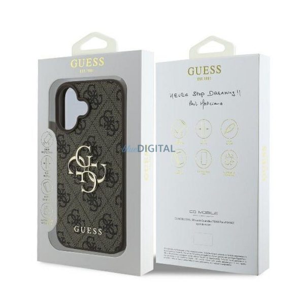 Guess GUHCP16S4GMGBR 4G PU Big Logo tok iPhone 16 - barna