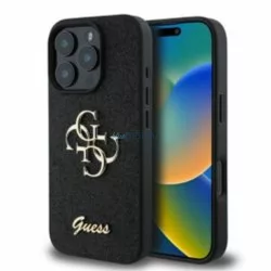   Guess GUHCP16XHG4SGK Fixed Glitter Big 4G tok iPhone 16 Pro Max - fekete
