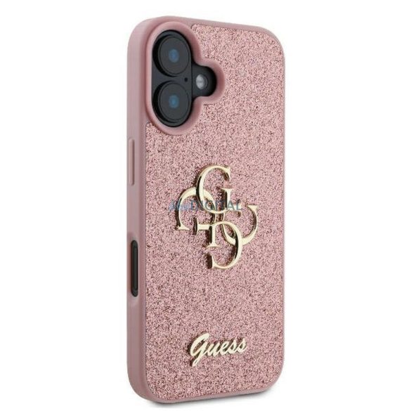 Guess GUHCP16MHG4SGP Fixed Glitter Big 4G tok iPhone 16 Plus - rózsaszín