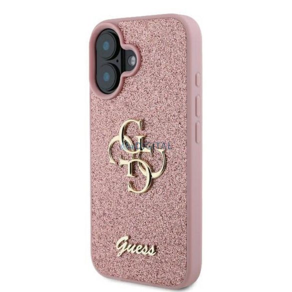 Guess GUHCP16MHG4SGP Fixed Glitter Big 4G tok iPhone 16 Plus - rózsaszín