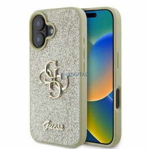 Guess GUHCP16SHG4SGD Fixed Glitter Big 4G tok iPhone 16 - arany színű