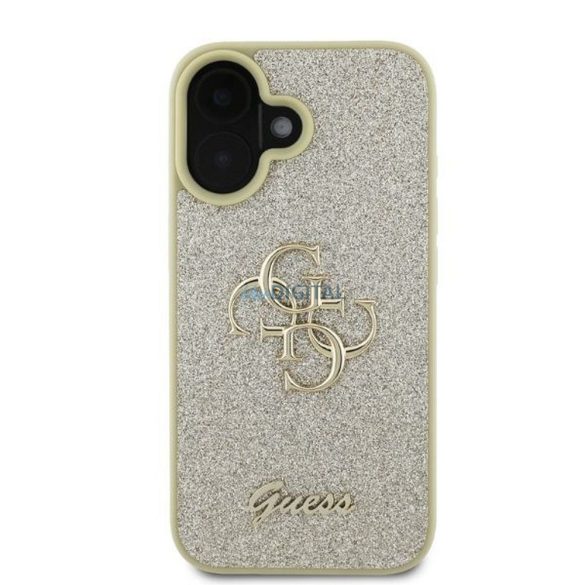 Guess GUHCP16SHG4SGD Fixed Glitter Big 4G tok iPhone 16 - arany színű