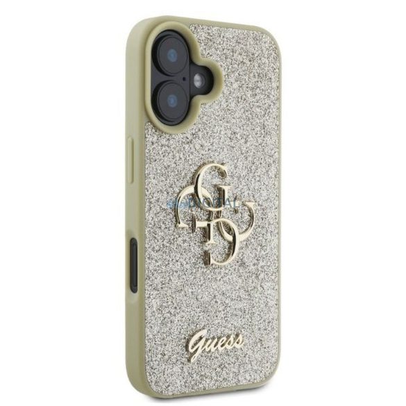 Guess GUHCP16SHG4SGD Fixed Glitter Big 4G tok iPhone 16 - arany színű