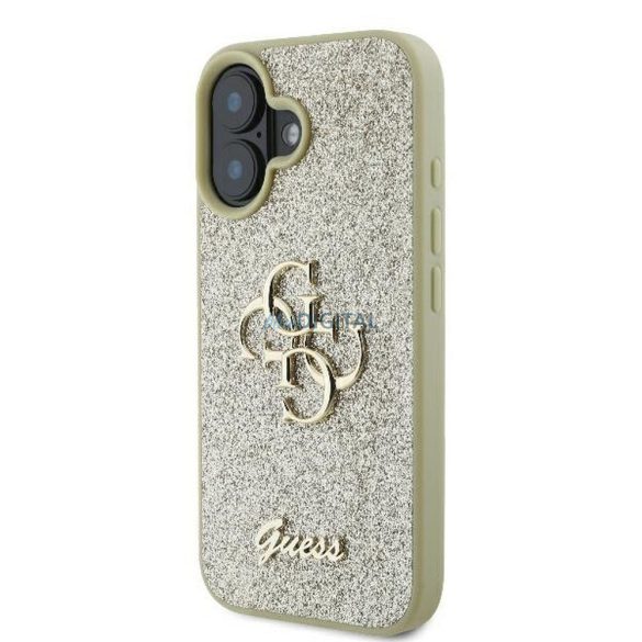 Guess GUHCP16MHG4SGD Fixed Glitter Big 4G tok iPhone 16 Plus - arany színű