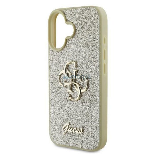 Guess GUHCP16MHG4SGD Fixed Glitter Big 4G tok iPhone 16 Plus - arany színű