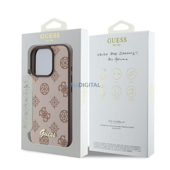 Guess GUHMP16XPGPYSW Peony Script MagSafe-kompatibilis tok iPhone 16 Pro Max - barna